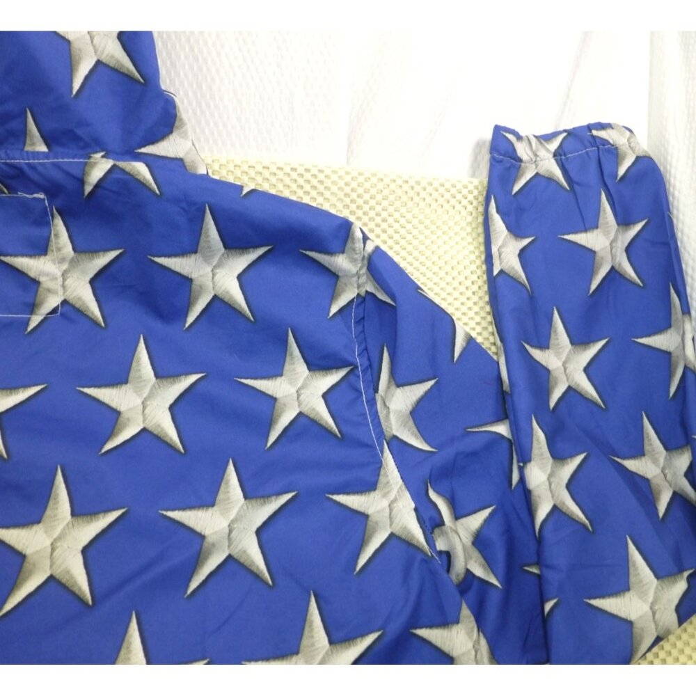 Brooklyn Cloth Stars & Stripes Flag USA Hooded Windbreaker Jacket Med Pullover - Picture 14 of 16